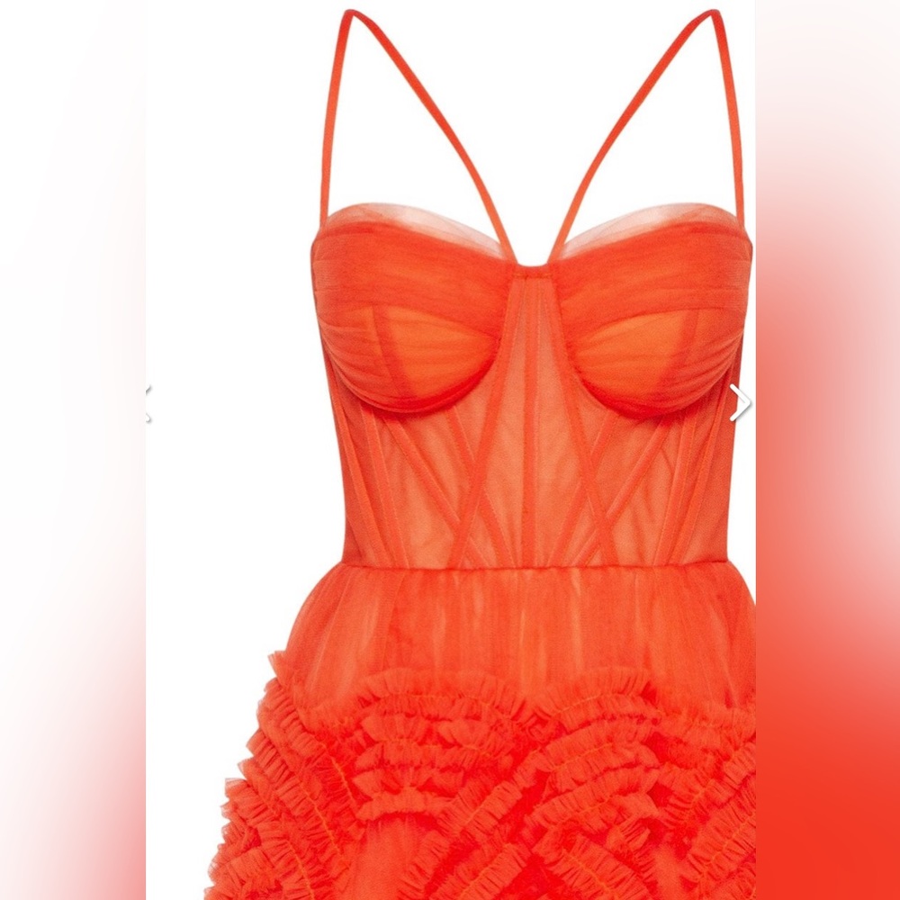 Milla Tangerine Tulle Ornament Maxi Dress - Picture 5 of 6